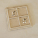 Silver Small Molten Hoop Earrings