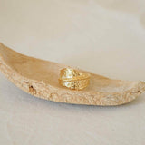 Gold Hammered Asymmetric Ring