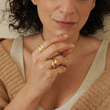 Gold Hammered Asymmetric Ring