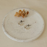 Silver Small Molten Hoop Earrings