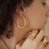 Gold Hammered Asymmetric Ring