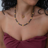 Black Gold Short Beaded Necklace
