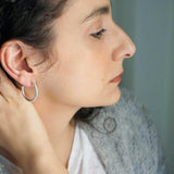 Classic Silver Open Hoop Earrings