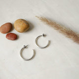 Classic Silver Open Hoop Earrings