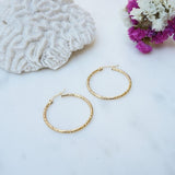 Classic Gold Hammered Hoop Earrings