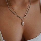 Silver Spiritual Evil Eye Celestial Cosmic Pendant Necklace