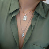 Silver Spiritual Evil Eye Celestial Cosmic Pendant Necklace