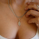 Silver Spiritual Evil Eye Celestial Cosmic Pendant Necklace