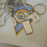 Silver Spiritual Evil Eye Celestial Cosmic Pendant Necklace