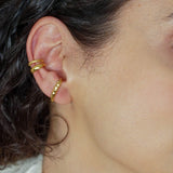Single 24K Gold-Plated Short Lobe Hugger Earring