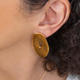 Gold Asymmetric Hammered Stud Earrings