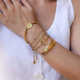 Gold Cuff with Floral Pattern