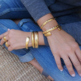 Gold Cuff with Floral Pattern