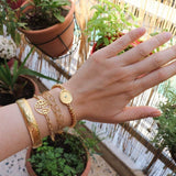 Gold Cuff with Floral Pattern