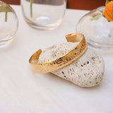 Gold Cuff with Floral Pattern