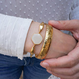 Gold Cuff with Floral Pattern