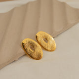 Gold Asymmetric Hammered Stud Earrings