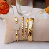 Gold Cuff with Floral Pattern