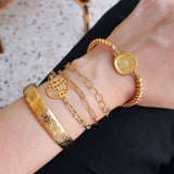 Gold Cuff with Floral Pattern