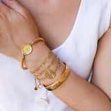 Gold Cuff with Floral Pattern