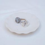 Big Silver Ethnic Rhombus Ring