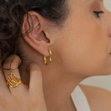 Gold Wave Hoops