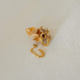 Gold Wave Hoops