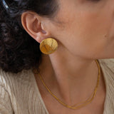 Large Gold Disc Earrings