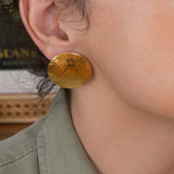 Large Gold Disc Earrings