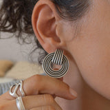 Silver Twisted Rope Stud Earrings