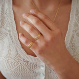 Gold Thin Hammered Band Ring
