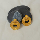 Gold Twisted Rope Stud Earrings