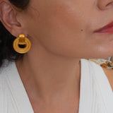 Gold Twisted Rope Stud Earrings