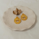 Gold Twisted Rope Stud Earrings