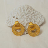 Gold Twisted Rope Stud Earrings