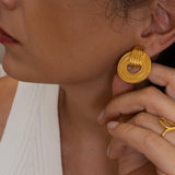 Gold Twisted Rope Stud Earrings