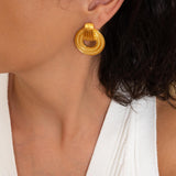 Gold Twisted Rope Stud Earrings
