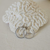 Silver Dotted Hoops