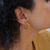 Gold DOTTED Hoops