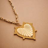 Gold Textured Heart Necklace