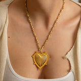 Gold Textured Heart Necklace