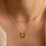Gold Sun Pendant Necklace