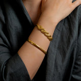 Gold Braided Cuff Bracelet