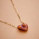 Brown Glass Heart Necklace