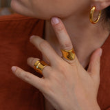 Gold Wide Band Ring