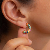 Rainbow Enamel Hoop Earrings