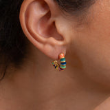 Rainbow Enamel Hoop Earrings