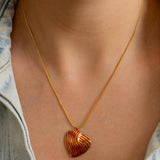 Red Enamel Heart Necklace