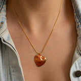 Red Enamel Heart Necklace