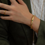 Gold Engraved Bangle Bracelet